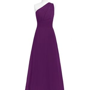 Purple One Shoulder Azazie Dress